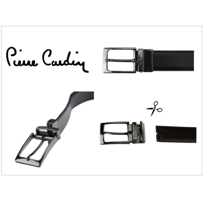 Juodas natūralios odos diržas Pierre Cardin