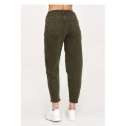 Chaki spalvos mom fit džinsai Makadamia