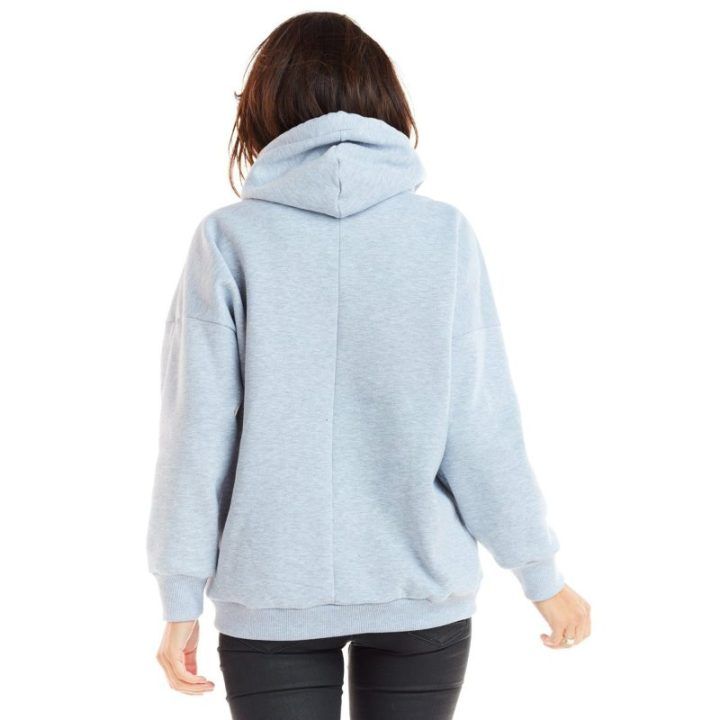 Šviesiai mėlynas džemperis su gobtuvu Infinite You