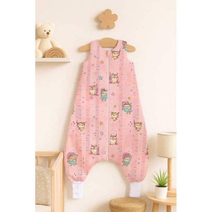 Kūdikio miegmaišis su kojytėmis BOBONO Pink Owls, TOG 2.5