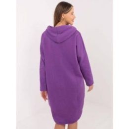 Violetinis džemperis su gobtuvu ir kišenėmis