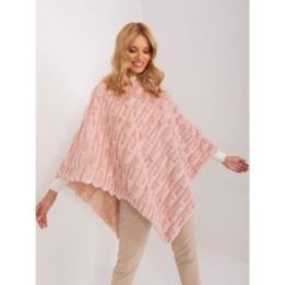 Šviesiai rožinis moteriškas pončas oversize