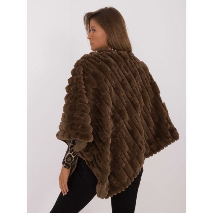 Tamsiai rudas oversize pončas