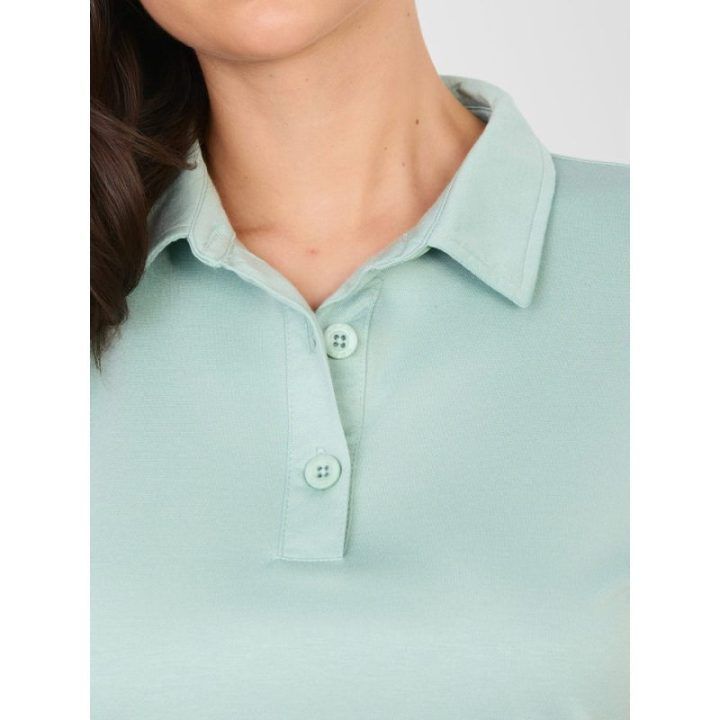 Ekru moteriški marškinėliai polo