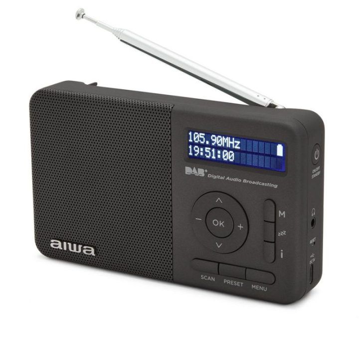 Aiwa RD-40DAB nešiojamas DAB+/FM radijas, juodas