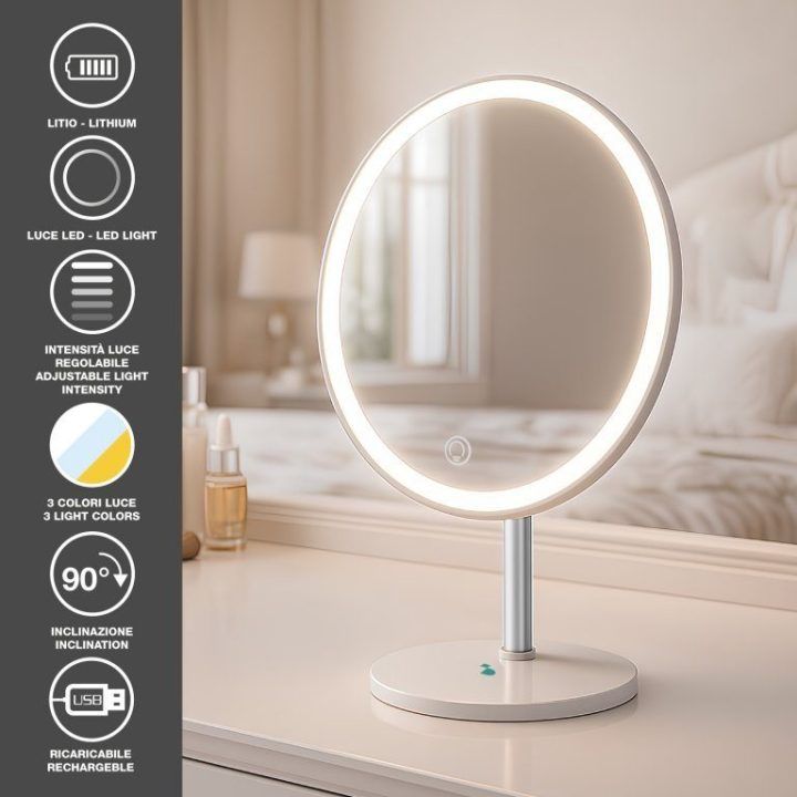 Beper P302VIS051 LED stalo veidrodis su 90° pakreipimu