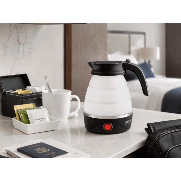 Brock WK 0904 BK sulankstomas kelioninis virdulys 0,5 l, 500 W, juodas/baltas