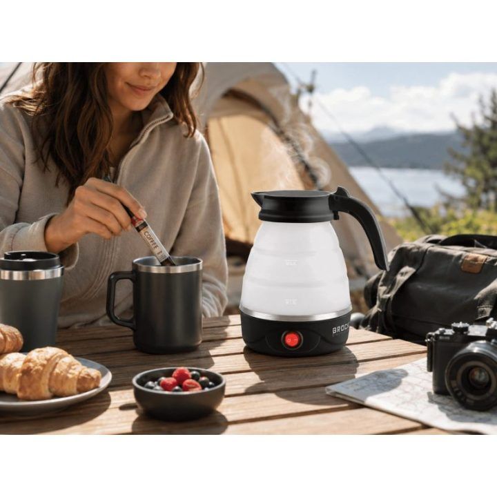 Brock WK 0904 BK sulankstomas kelioninis virdulys 0,5 l, 500 W, juodas/baltas