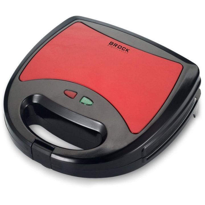 Brock SSM 2003 RD 3in1 sumuštinių keptuvė, vaflinė ir grilis, 750 W, juoda/raudona