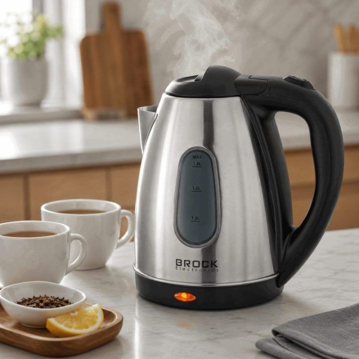 Brock WK 0601 SS elektrinis virdulys 1,8 l, 1500 W, juodas/nerūdijančio plieno
