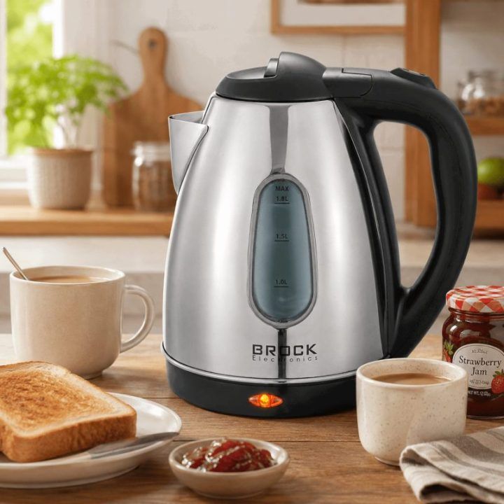 Brock WK 0601 SS elektrinis virdulys 1,8 l, 1500 W, juodas/nerūdijančio plieno
