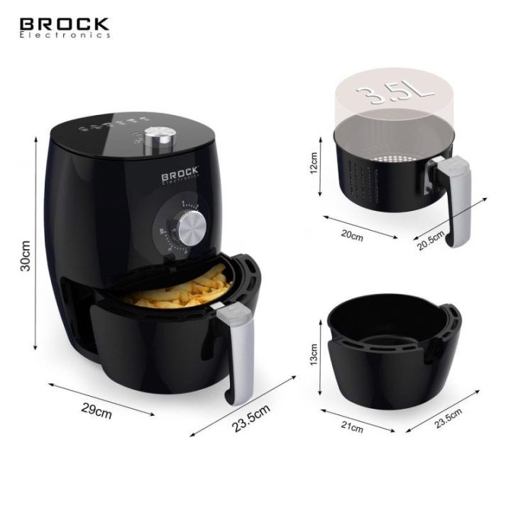 Brock AFM 3501 BK oro gruzdintuvė, 3,5 l, juoda