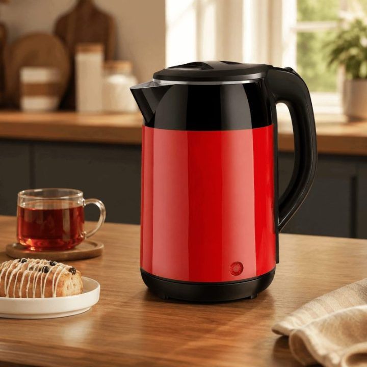 Brock WK 5522 RD elektrinis virdulys, 1,8 l, 1500 W, juodas/raudonas