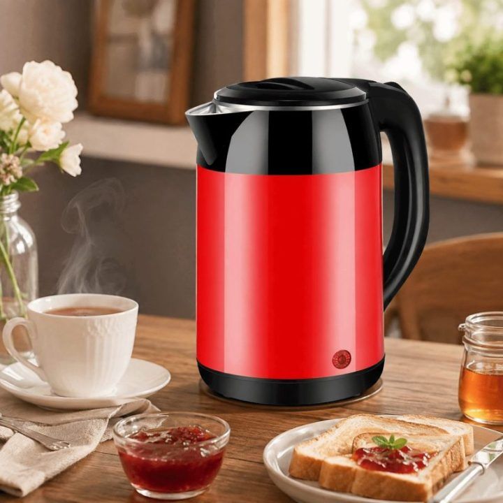 Brock WK 5522 RD elektrinis virdulys, 1,8 l, 1500 W, juodas/raudonas