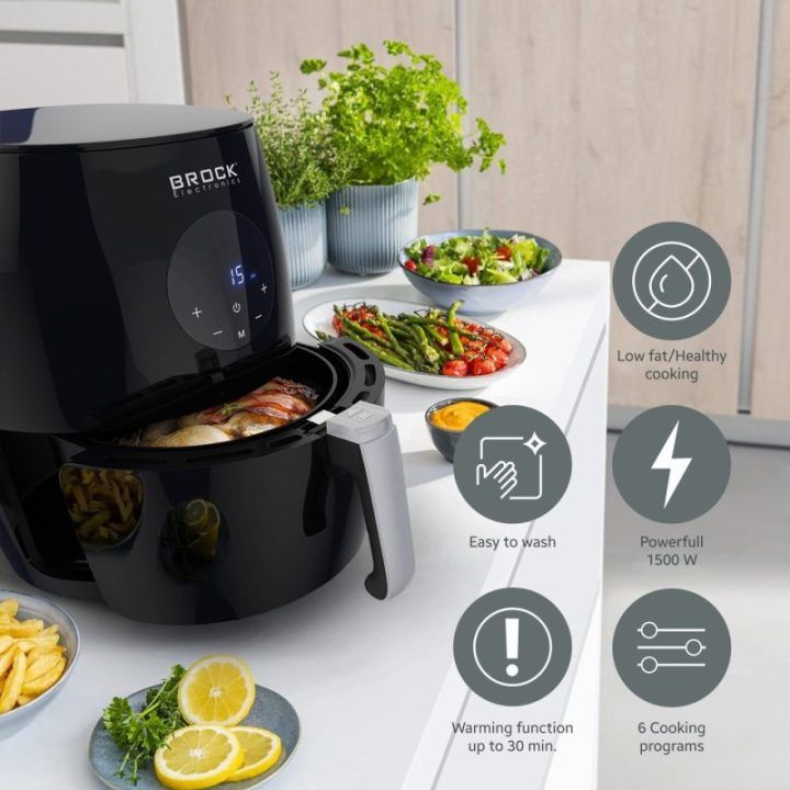Brock AFD 3502 BK oro gruzdintuvė, 3,5 l, juoda