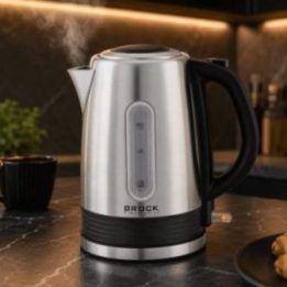 Brock WK 9903 SS elektrinis virdulys, 1,7 l, 2200 W, juodas / plieninis