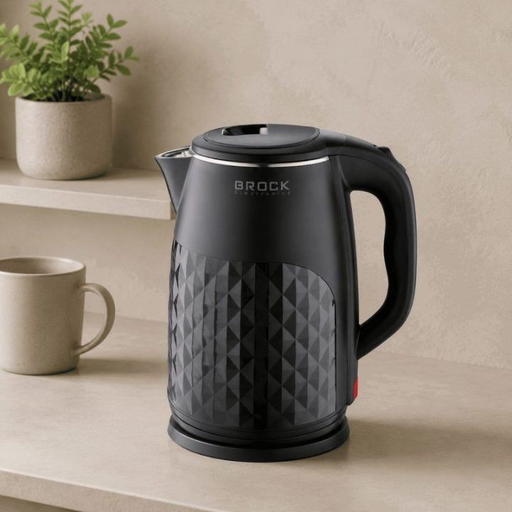 Brock WK 0618 BK elektrinis virdulys su dviguba sienele, 1,8 l, 1500 W, juodas