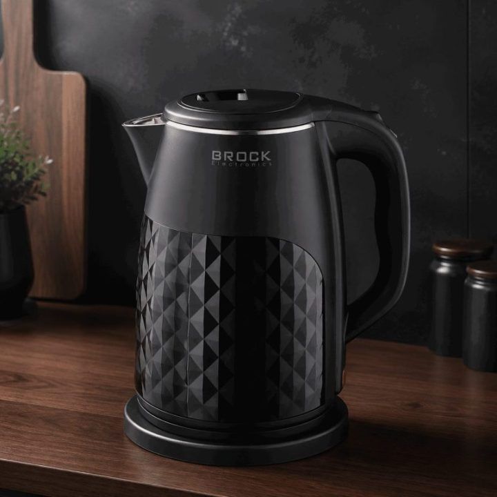 Brock WK 0618 BK elektrinis virdulys su dviguba sienele, 1,8 l, 1500 W, juodas