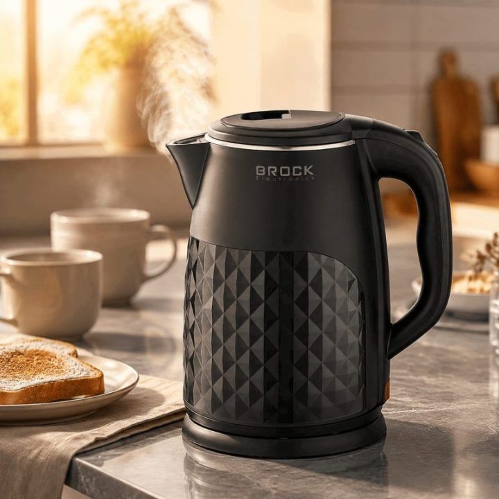 Brock WK 0618 BK elektrinis virdulys su dviguba sienele, 1,8 l, 1500 W, juodas