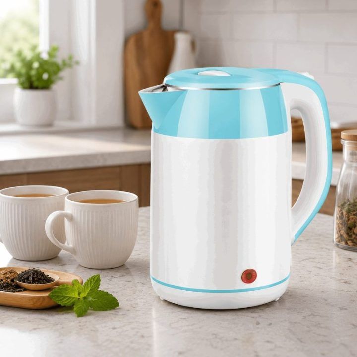 Brock WK 5521 WH elektrinis virdulys, 1,8 l, 1500 W, baltas/mėlynas