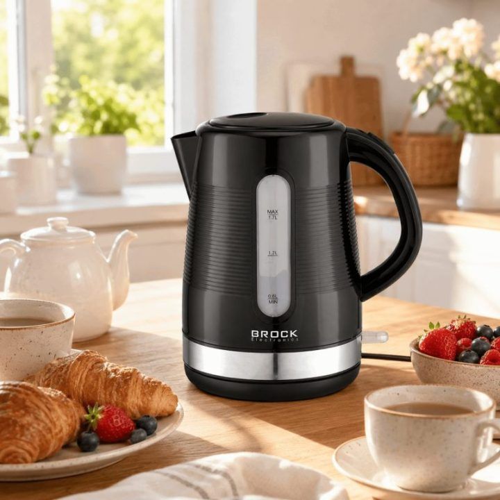 BROCK WK 9904 BK elektrinis virdulys 1,7 l, juodas/pilkas