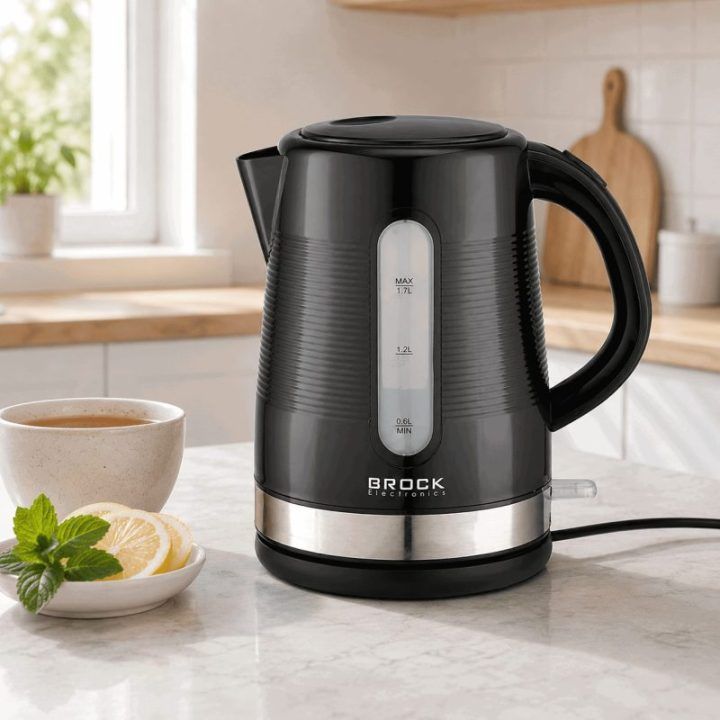 BROCK WK 9904 BK elektrinis virdulys 1,7 l, juodas/pilkas