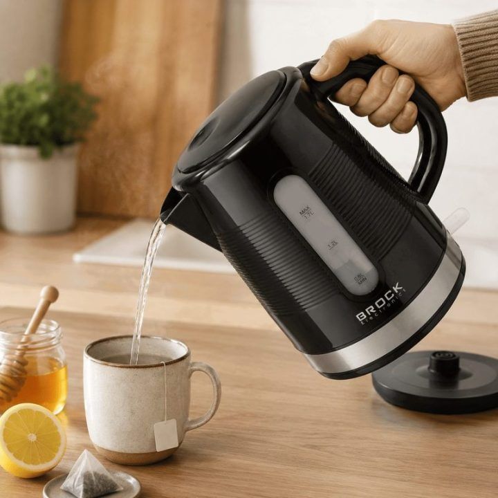 BROCK WK 9904 BK elektrinis virdulys 1,7 l, juodas/pilkas