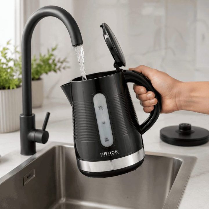 BROCK WK 9904 BK elektrinis virdulys 1,7 l, juodas/pilkas