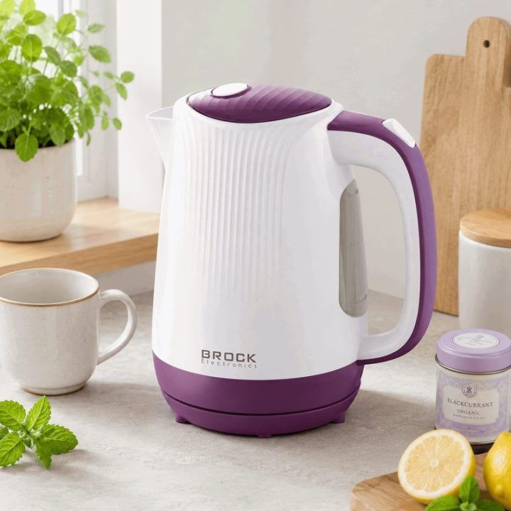 Brock WK 08 PR elektrinis virdulys 1,7 l, 2000 W, baltas/violetinis