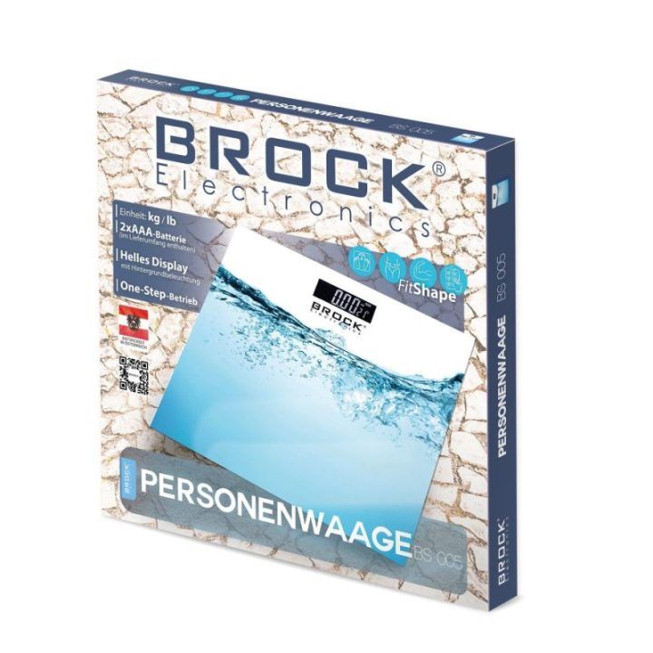 Brock BS 005 elektroninės vonios svarstyklės, 180 kg, baltos ir mėlynos