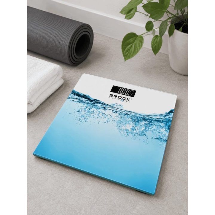 Brock BS 005 elektroninės vonios svarstyklės, 180 kg, baltos ir mėlynos
