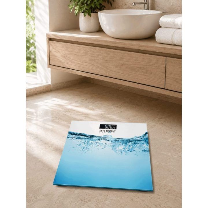 Brock BS 005 elektroninės vonios svarstyklės, 180 kg, baltos ir mėlynos