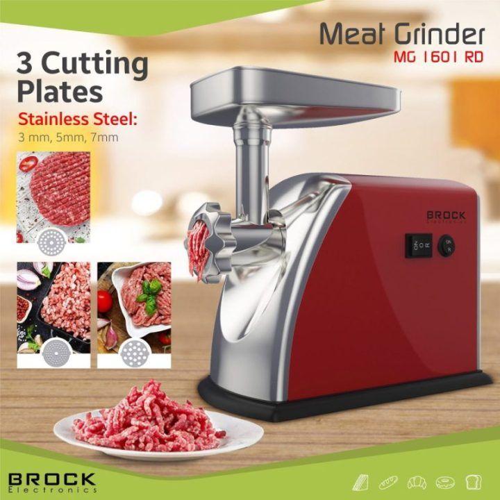 Brock MG 1601 RD mėsmalė, 1400 W, raudona/plieninė