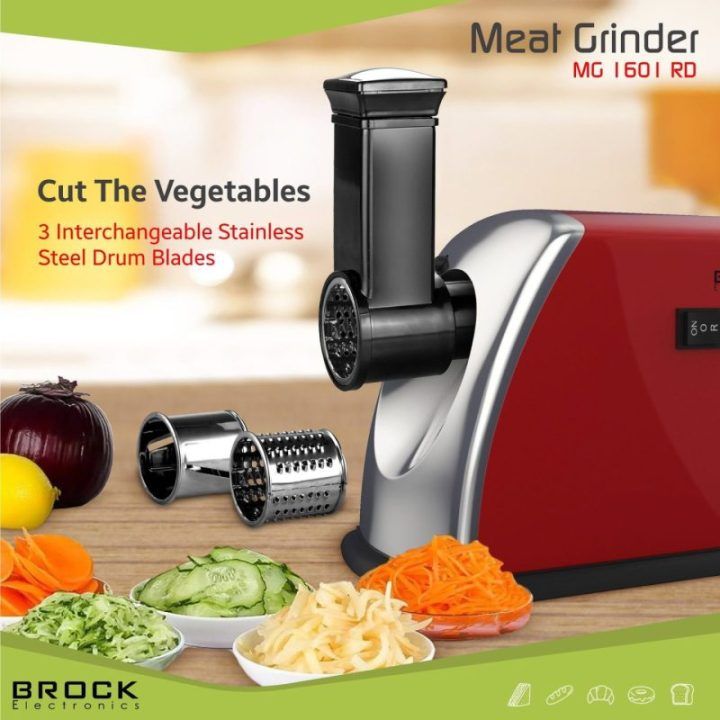 Brock MG 1601 RD mėsmalė, 1400 W, raudona/plieninė