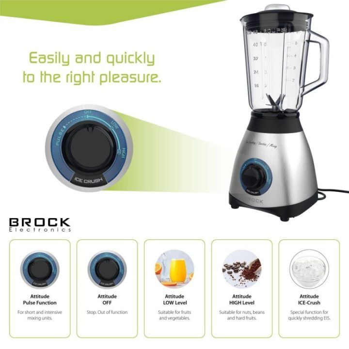 Brock BL 1502 SS stalinis blenderis, 500 W, plieno / juodas
