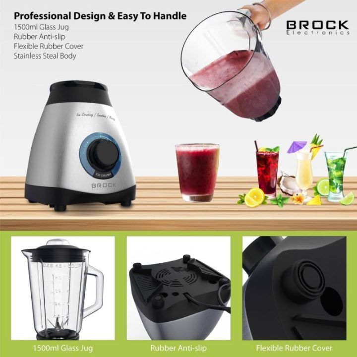 Brock BL 1502 SS stalinis blenderis, 500 W, plieno / juodas