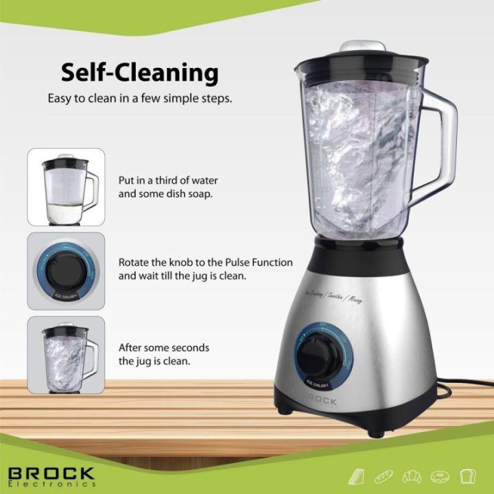 Brock BL 1502 SS stalinis blenderis, 500 W, plieno / juodas