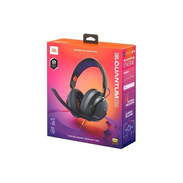 JBL Quantum 250 Wireless belaidės žaidimų ausinės, juodos