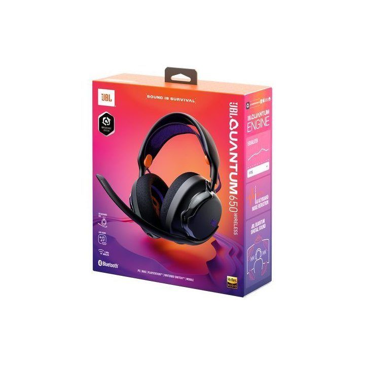 JBL Quantum 650X belaidės žaidimų ausinės, juodos