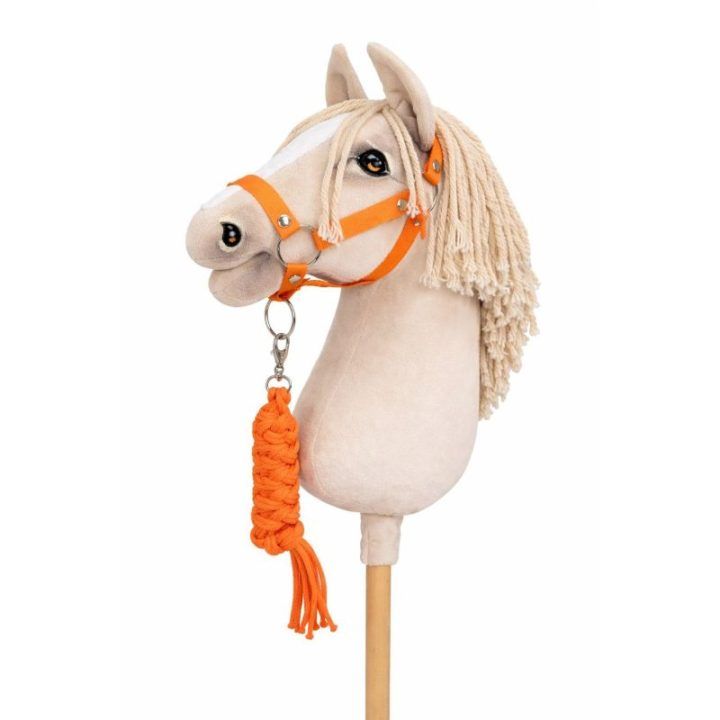 Halteris ir pavadėlis Hobby Horse žaislui, neoninės oranžinės spalvos