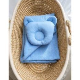 Patalynės komplektas kūdikio lovytei Teddy MUSLIN 2 dalių, mėlynas
