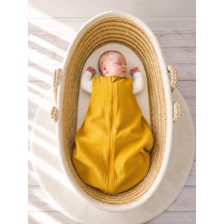 Muslino kūdikio miegmaišis 0–6 mėn. vasarai TOG 1.0, medaus geltonas My Sweet Baby