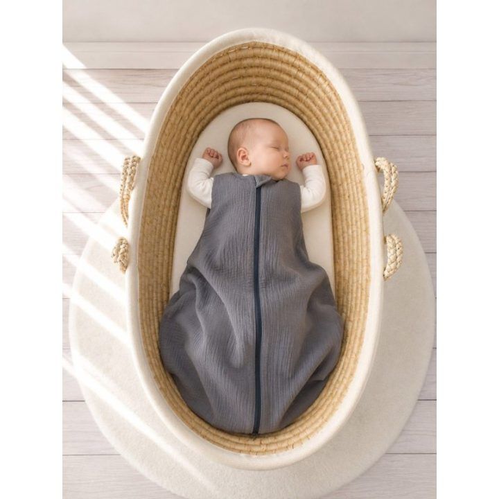 Muslino kūdikio miegmaišis 6–12 mėn. M, TOG 1.0, antracito spalvos My Sweet Baby