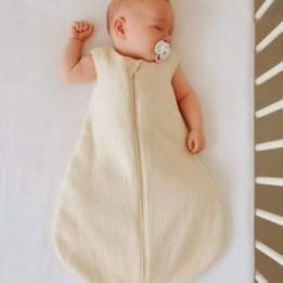 Muslino kūdikio miegmaišis 6–12 mėn. M, vasarai TOG 1.0, kremas – My Sweet Baby