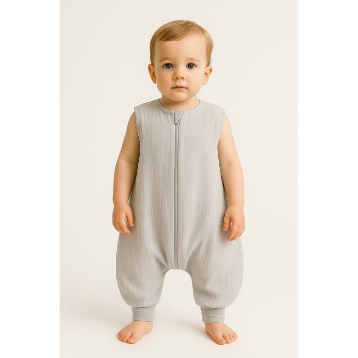 Muslino kūdikio miegmaišis su kojytėmis 9–24 mėn., vasarai, TOG 1.0, pilkas My Sweet Baby