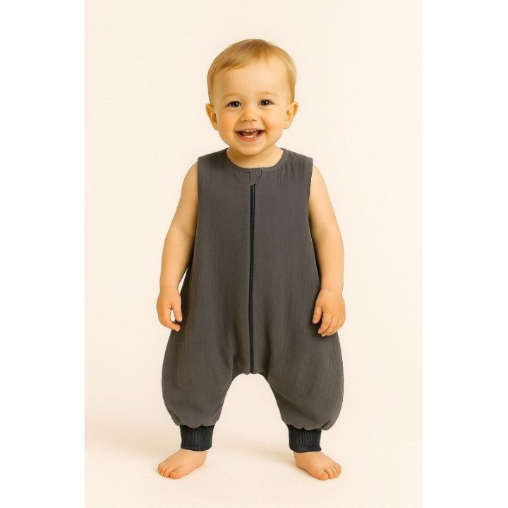 Muslino miegmaišis su kojomis 9–24 mėn. vasarai TOG 1.0, antracito spalvos My Sweet Baby
