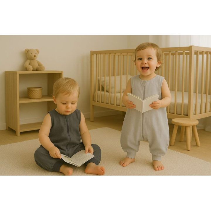 Muslino miegmaišis su kojomis 9–24 mėn. vasarai TOG 1.0, antracito spalvos My Sweet Baby