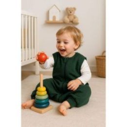 Muslino kūdikio miegmaišis su kojytėmis 9–24 mėn., TOG 1.0, žaliai miško spalva My Sweet Baby