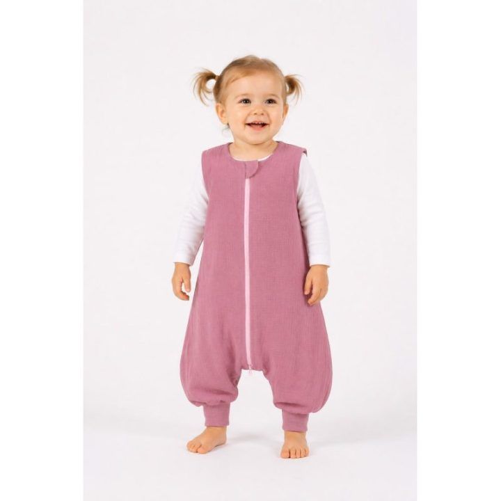 Muslino kūdikio miegmaišis su kojytėmis 9–24 mėn. TOG 1.0, retro rožinis, My Sweet Baby