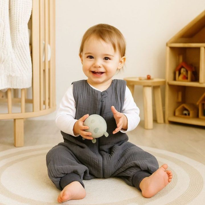 Muslino miegmaišis su kojytėmis 2–4 m. My Sweet Baby, antracito spalvos